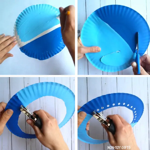Paper plate boat craft for kids