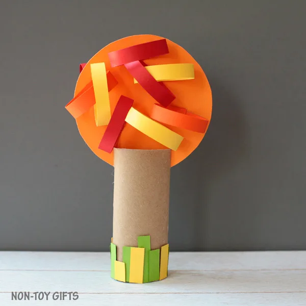 Four season paper roll tree craft autumn
