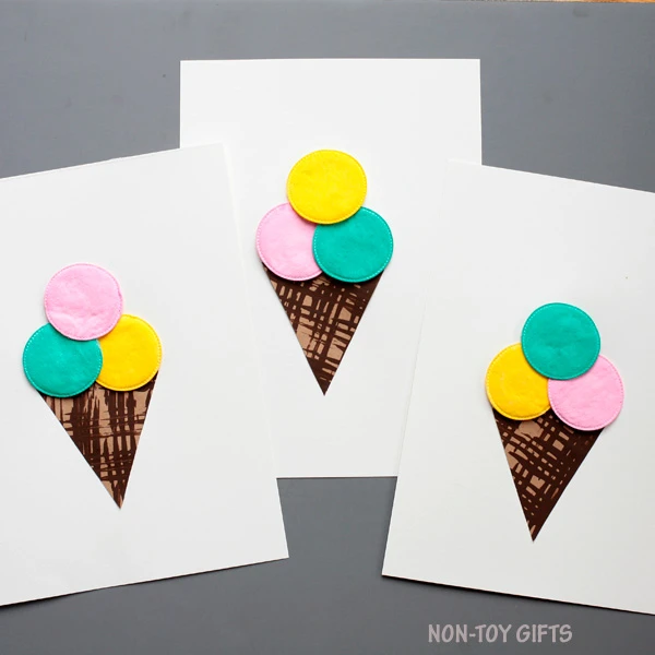 Ice cream craft for kids. Easy summer craft.