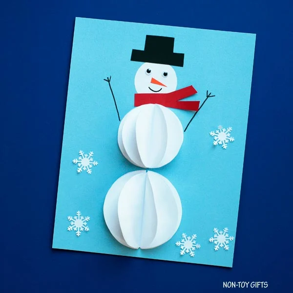 3D paper snowman winter craft