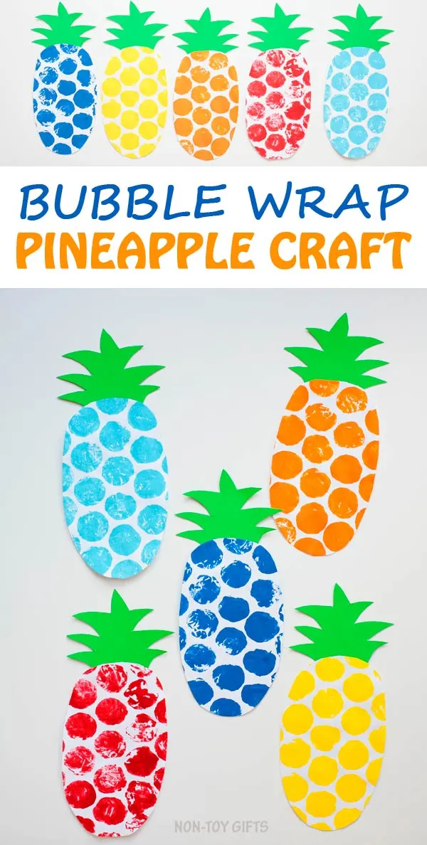 Bubble wrap pineapple craft