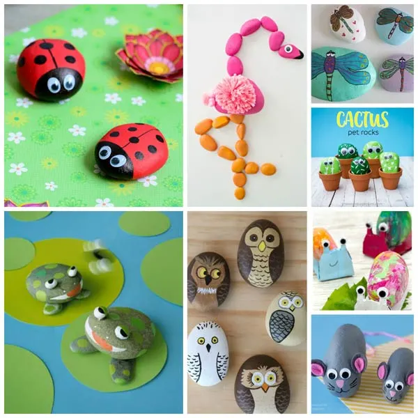 Nature, bugs, birds and animals painting rock ideas