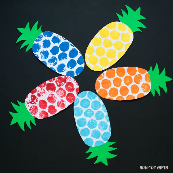 Paper pineapple craft for kids
