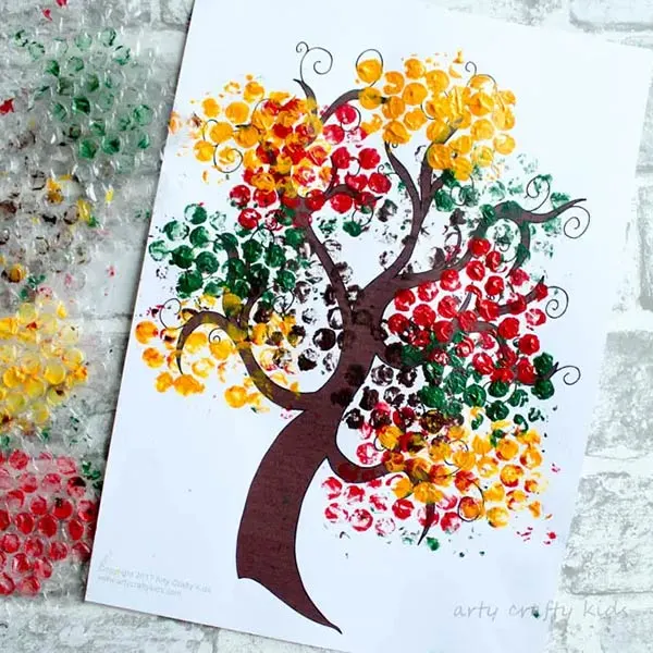 bubble wrap autumn tree