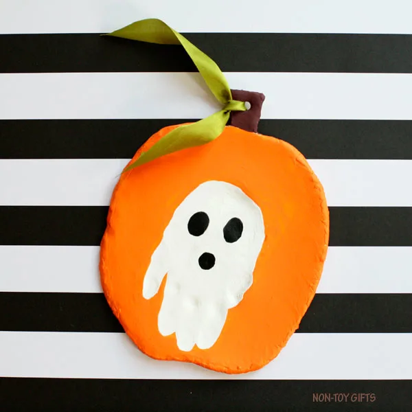 Salt dough pumpkin keepsake for kids