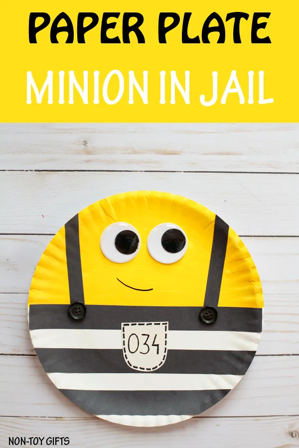 Paper plate Minions in jail craft for kids.| at Non-Toy Gifts