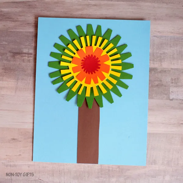 Paper autumn tree craft for kids