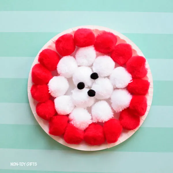Pom pom core apple craft for kids
