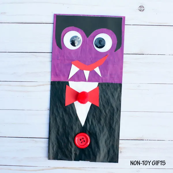 Paper bag vampire craft for kids to try this Halloween