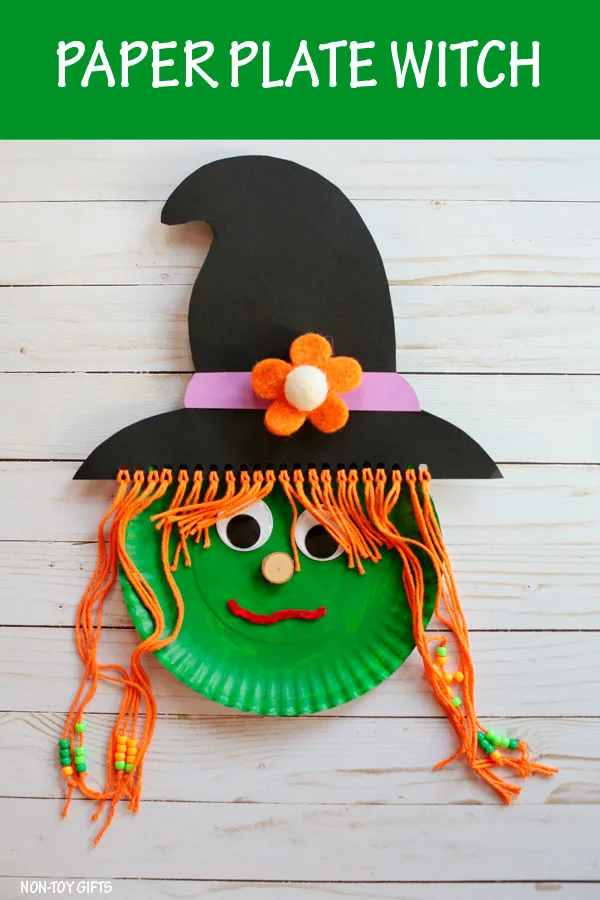 Paper plate witch craft for kids