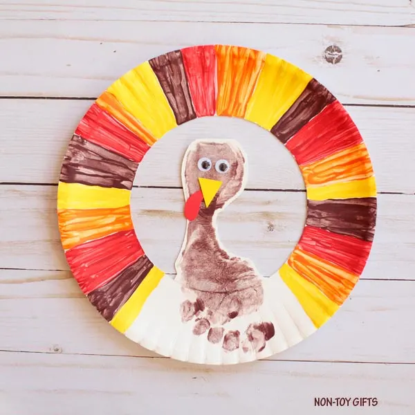 Footprint turkey craft for kids