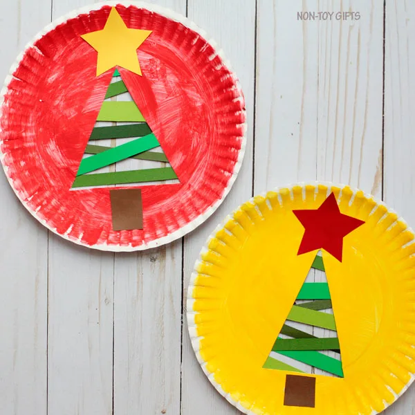 Paper strip Christmas tree - trees with stars 