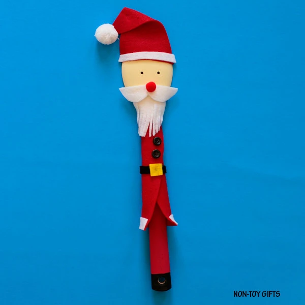 Wooden spoon Santa puppet for kids
