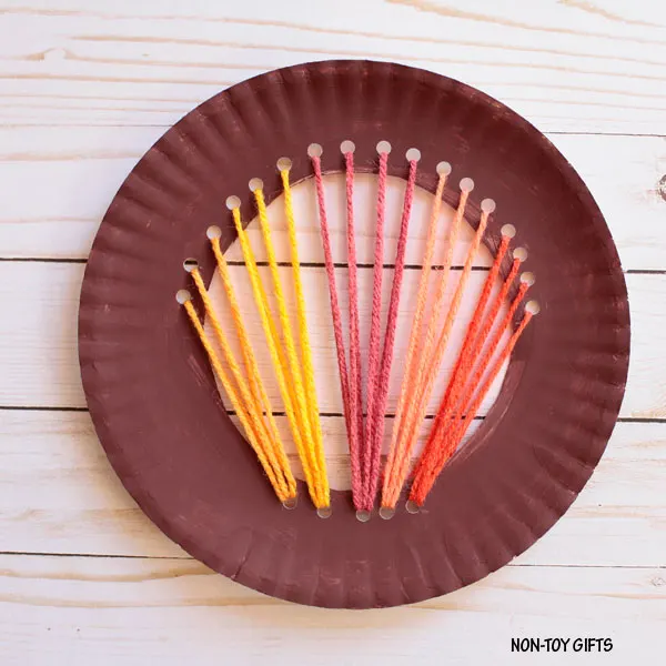 Yarn and paper plate