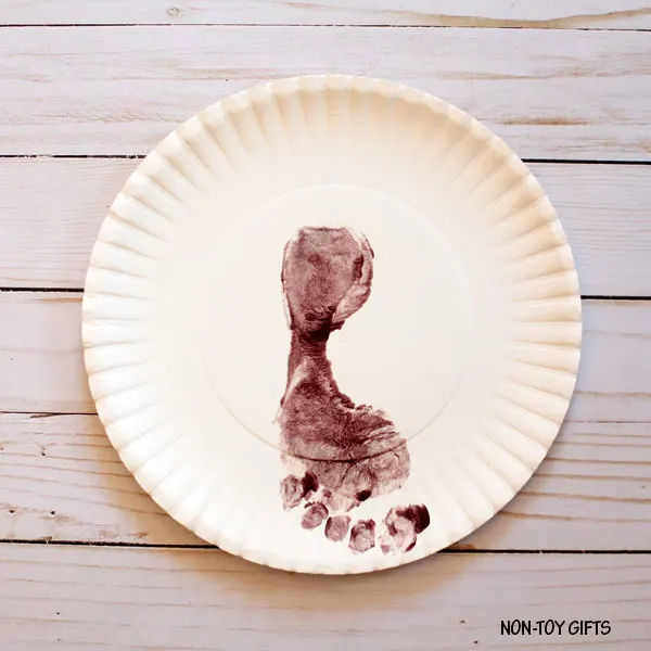 Footprint on paper plate
