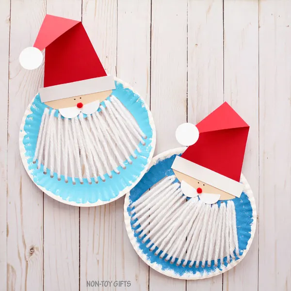 Paper plate Santa beard easy Christmas craft for kids