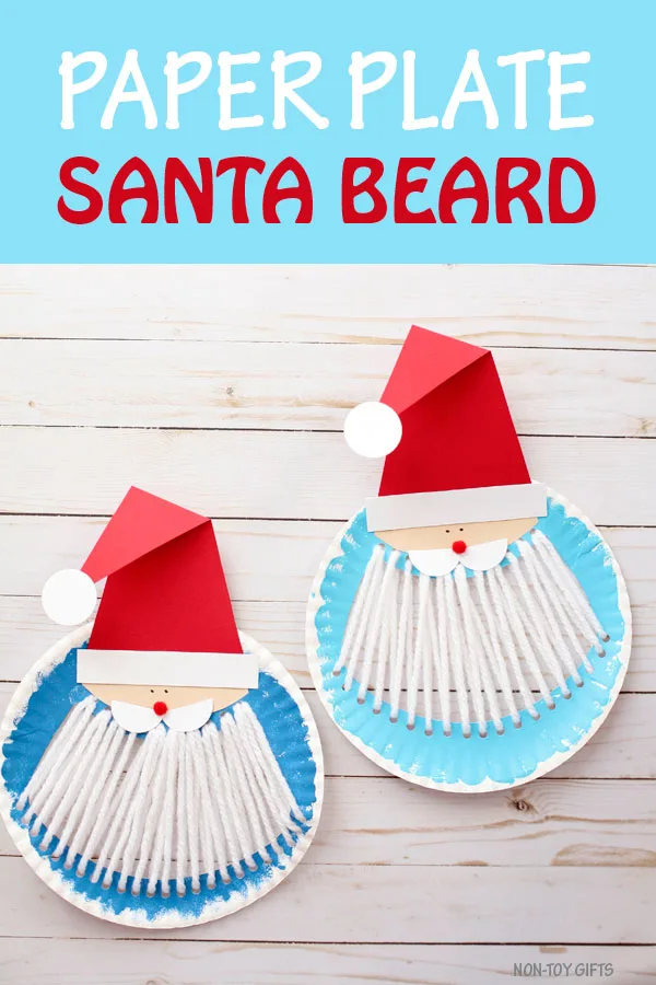 Paper plate and yarn Santa craft for kids to make this Christmas. #santacraft #ChristmasCraft #Santacraftforkids #kidscraftideas #printable