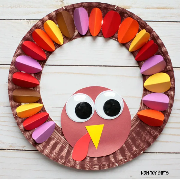 Paper plate turkey wreath