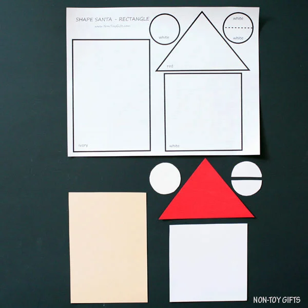 Shape Santa craft - rectangle