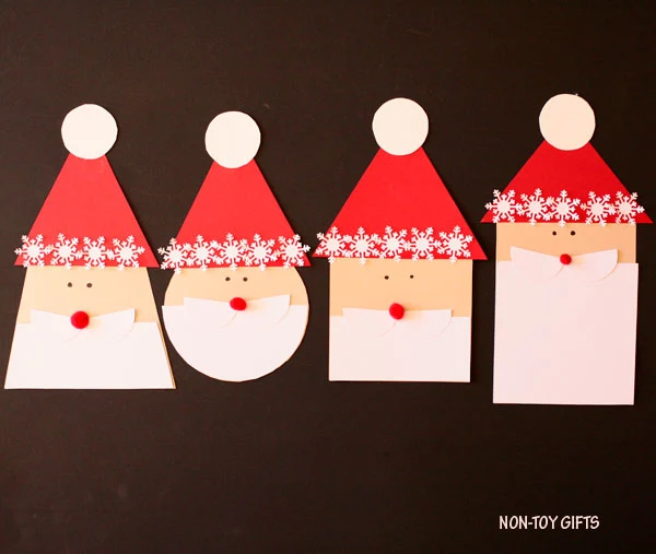 Shape Santa craft for kids to do on Christmas. #christmascraft #Santacraft #Christmascraftsforkids