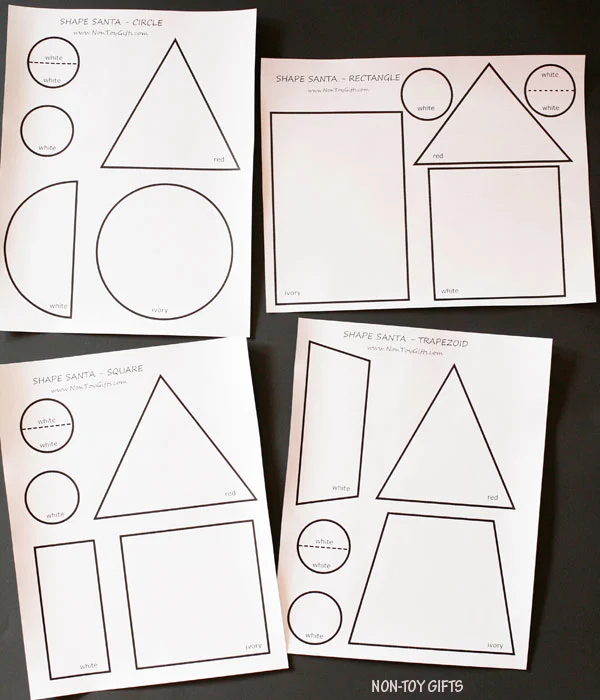 Shape Santa printable