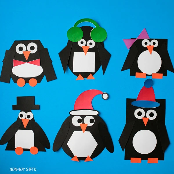 Shape penguin winter craft
