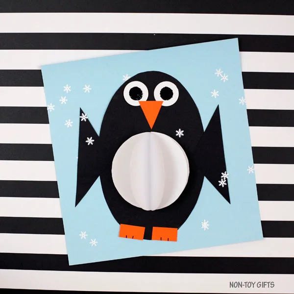 3D shape penguin craft for kids