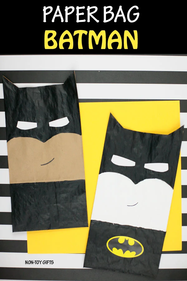 Paper bag Batman craft for kids who love superheroes. #superhero #superherocraft #batman