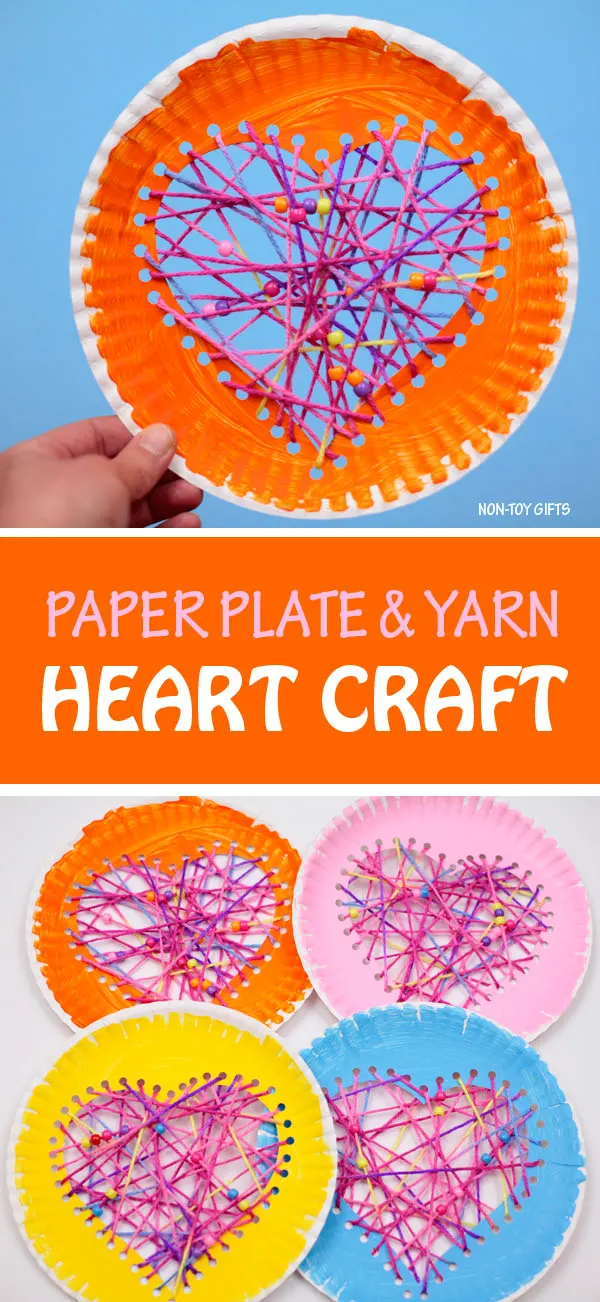 Paper plate hearts - Valentine craft for kids