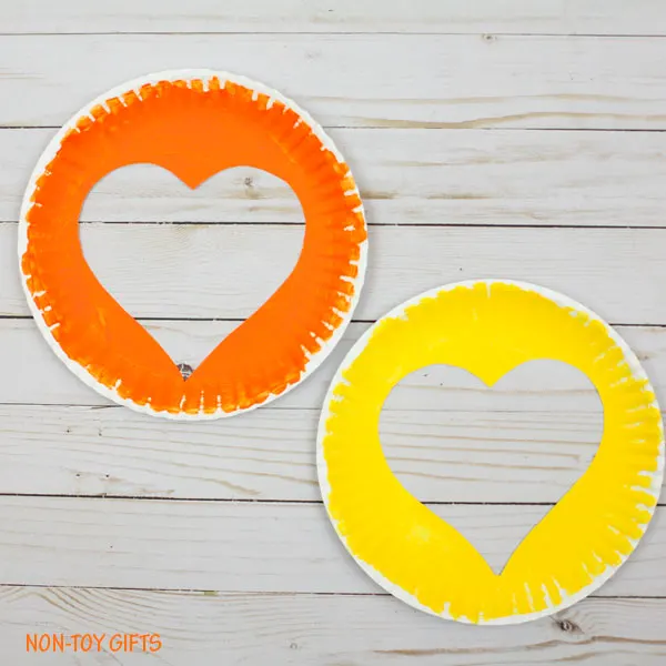 Paper plate and strip hearts