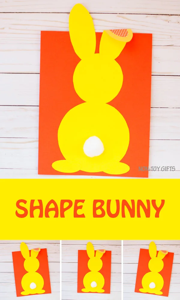 Shape bunny craft for spring or Easter