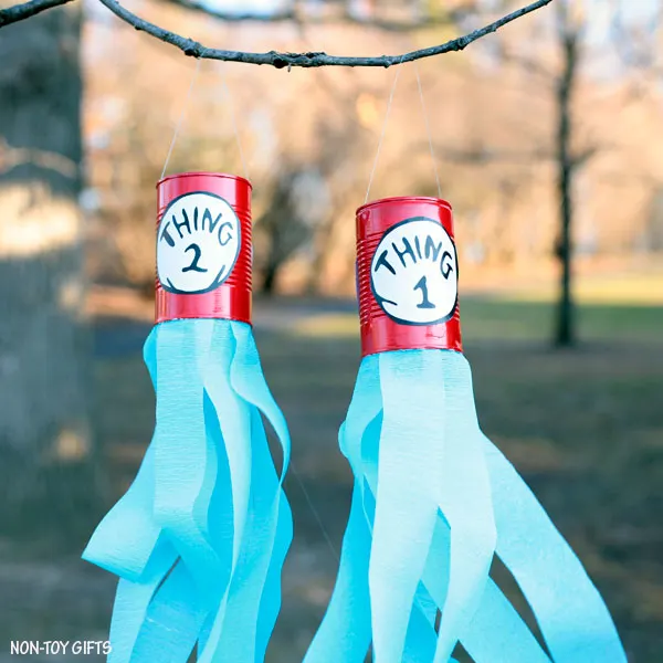Thing 1 and Thing 2 windsocks craft