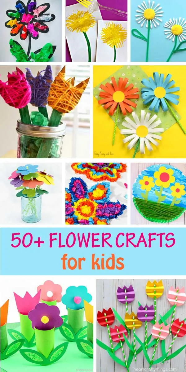 Flower crafts for kids to make this spring or for Mother's Day