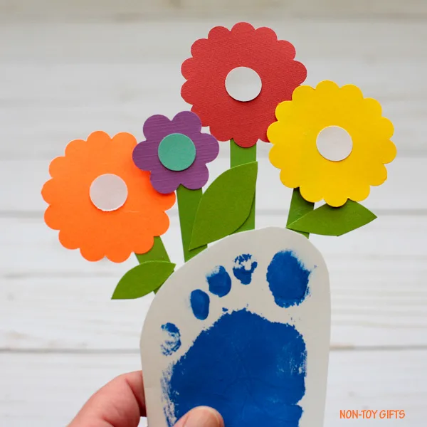 Mother's Day footprint flower card