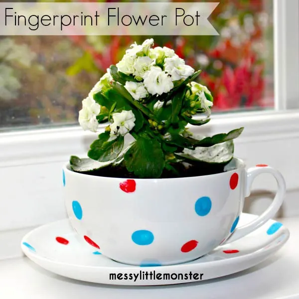 Mother's Day fingerprint flower pot gift for grandma