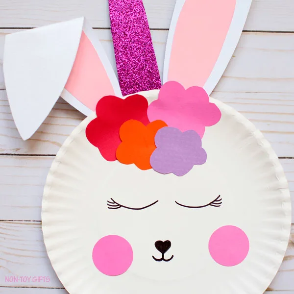 Paper plate bunny unicorn Easter craft