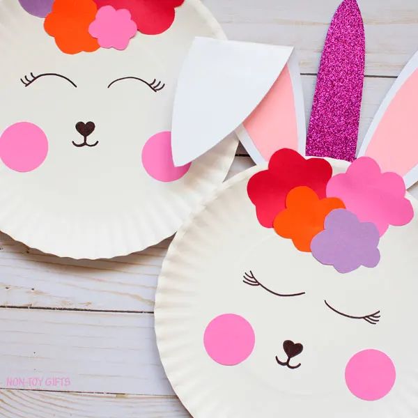 Paper plate bunny unicorn craft for Easter