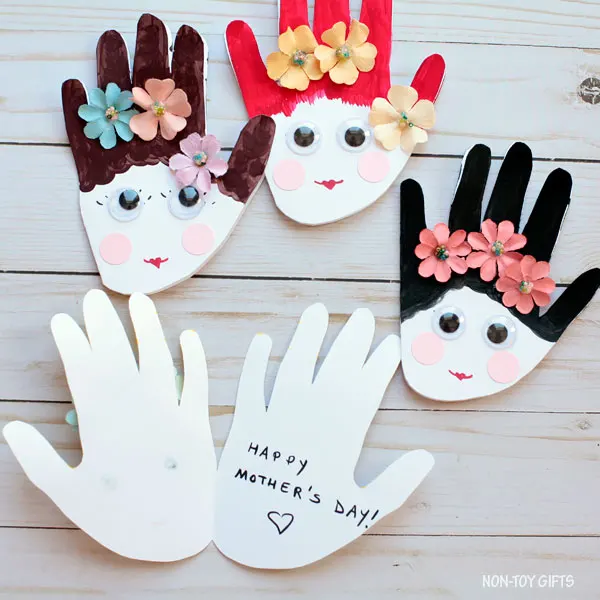 Mother's Day handprint craft - kid-made card for mom