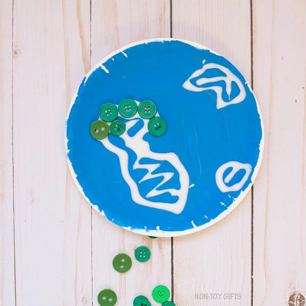 Buttons on paper plate
