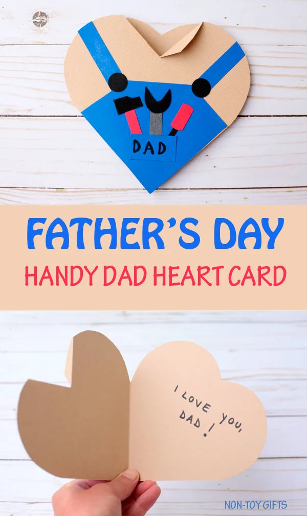 Handy dad heart card for kids
