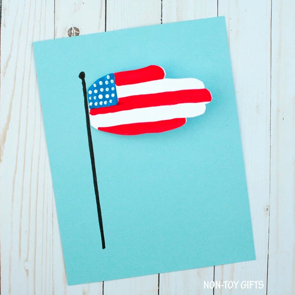 Handprint flag craft for kids