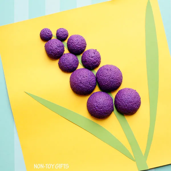 Styrofoam ball hyacinth flower craft for kids