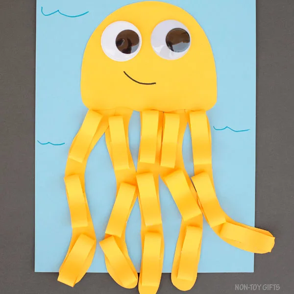 Yellow paper jellyfish craft