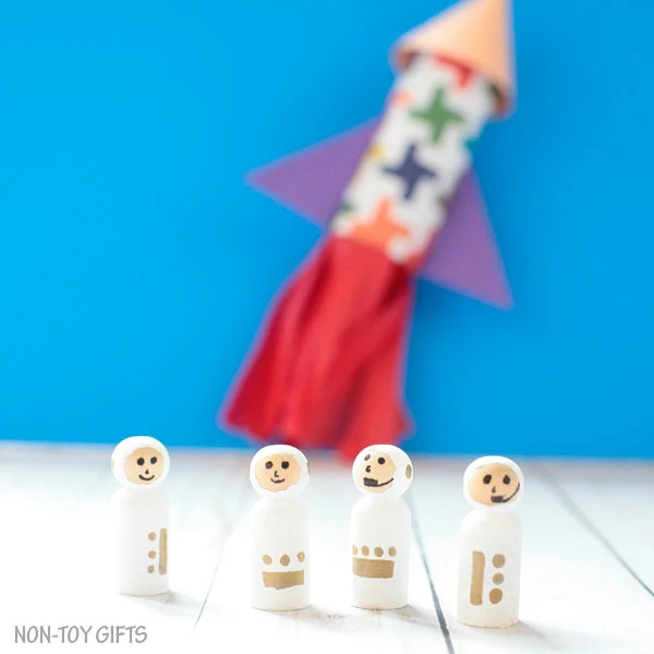 Outer space craft: paper roll rocket ship