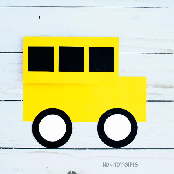 School bus shape card 5