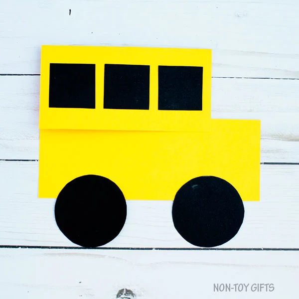 School bus shape card 4