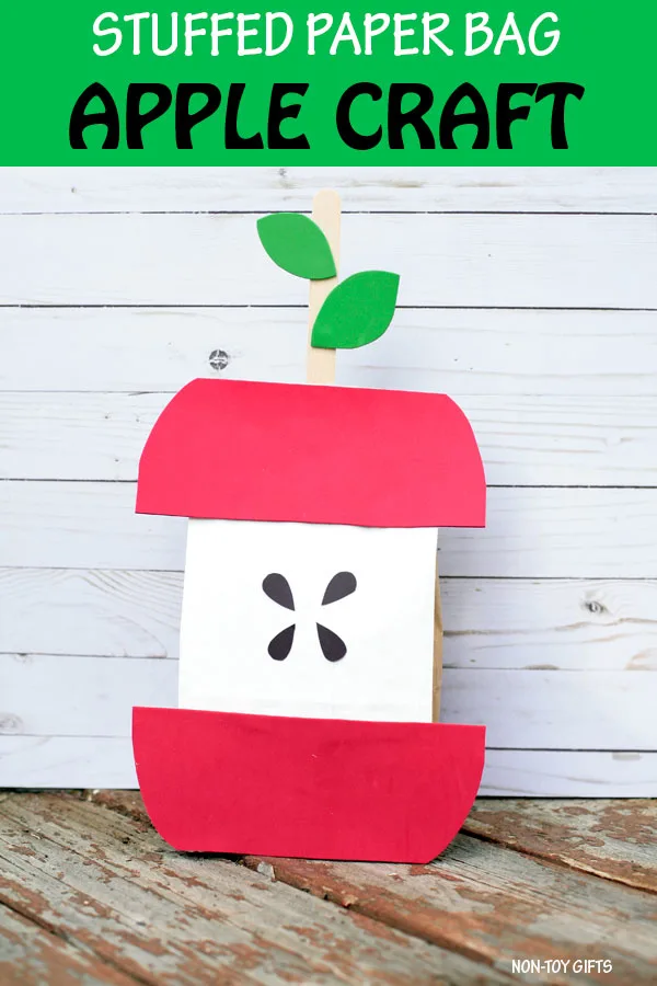 stuffed paper bag apple craft