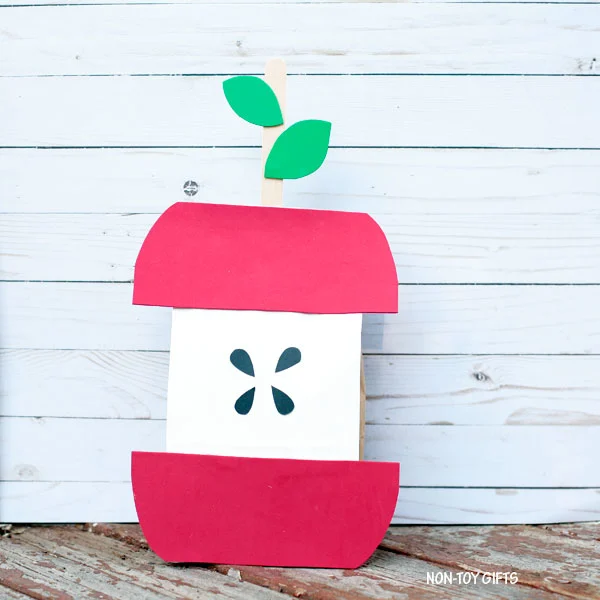 Stuffed paper bag apple craft