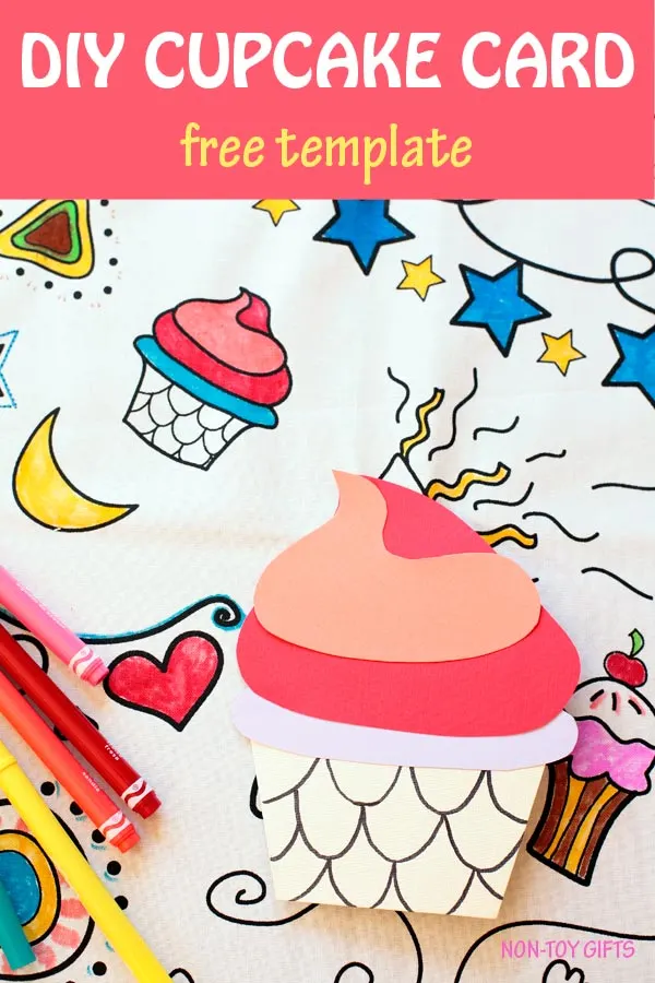 DIY birthday cupcake card for kids to make. #birthdaycard #DIYcard