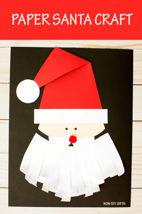 Easy Santa craft for kids. Paper Christmas craft with template for preschoolers and kindergartners. #Santa #Christmas